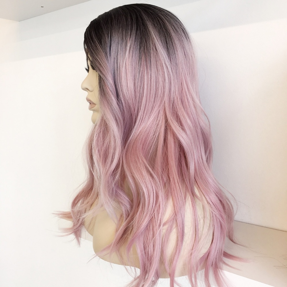 20" Silver/Pink Ombre Lace Front Wig | Ashely - Picture 3 of 6